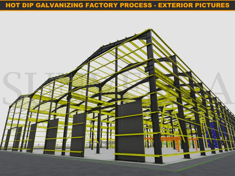 HOT DIP GALVANIZING FACTORY PROCESS 3D Model