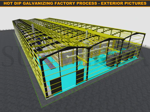 HOT DIP GALVANIZING FACTORY PROCESS 3D Model