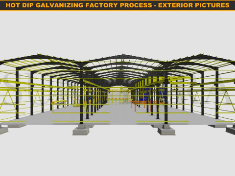 HOT DIP GALVANIZING FACTORY PROCESS 3D Model