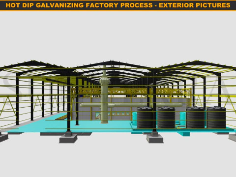 HOT DIP GALVANIZING FACTORY PROCESS 3D Model