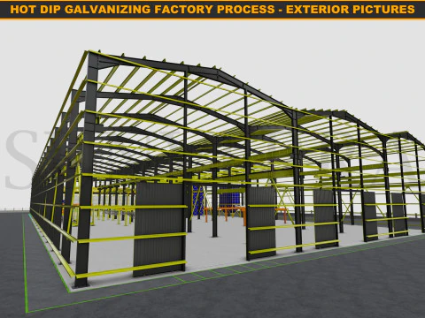 HOT DIP GALVANIZING FACTORY PROCESS 3D Model
