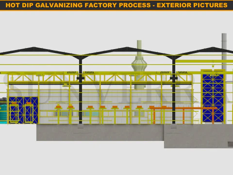 HOT DIP GALVANIZING FACTORY PROCESS 3D Model
