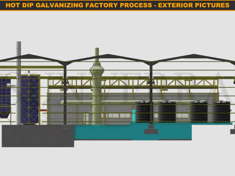 HOT DIP GALVANIZING FACTORY PROCESS 3D Model