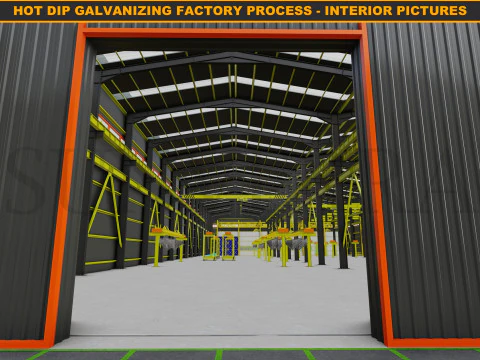HOT DIP GALVANIZING FACTORY PROCESS 3D Model