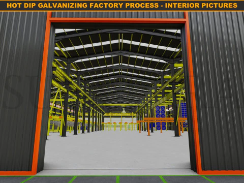 HOT DIP GALVANIZING FACTORY PROCESS 3D Model