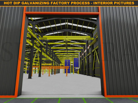 HOT DIP GALVANIZING FACTORY PROCESS 3D Model