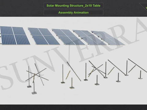 3D Printing-Solar Mounting Structure 2x10 Table 3D Print Model