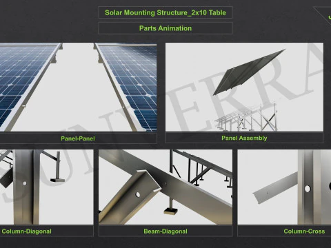 3D Printing-Solar Mounting Structure 2x10 Table 3D Print Model