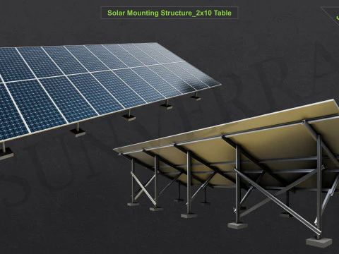 3D Printing-Solar Mounting Structure 2x10 Table 3D Print Model