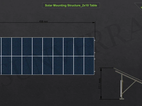 3D Printing-Solar Mounting Structure 2x10 Table 3D Print Model