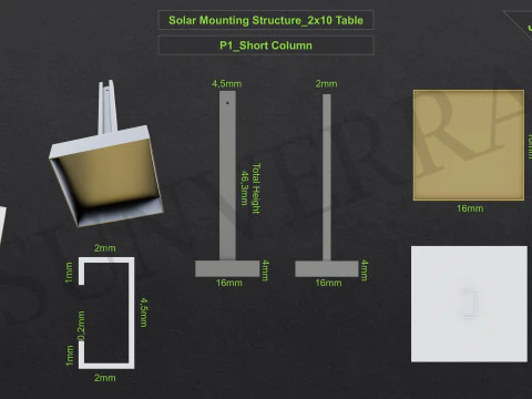 3D Printing-Solar Mounting Structure 2x10 Table 3D Print Model