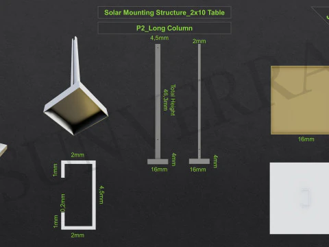 3D Printing-Solar Mounting Structure 2x10 Table 3D Print Model