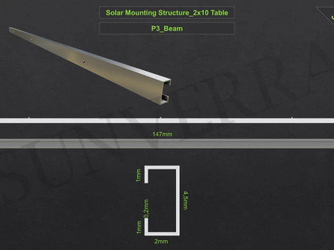 3D Printing-Solar Mounting Structure 2x10 Table 3D Print Model