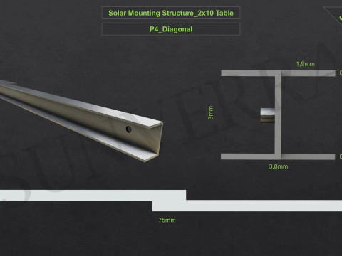 3D Printing-Solar Mounting Structure 2x10 Table 3D Print Model