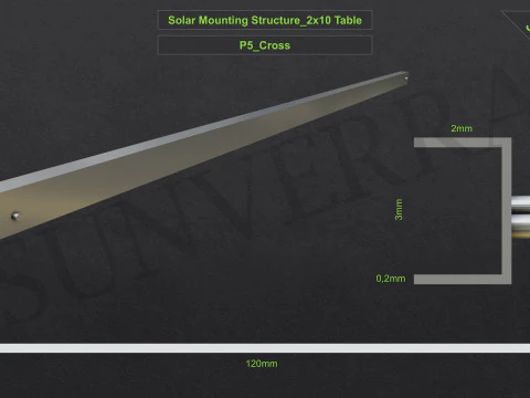 3D Printing-Solar Mounting Structure 2x10 Table 3D Print Model