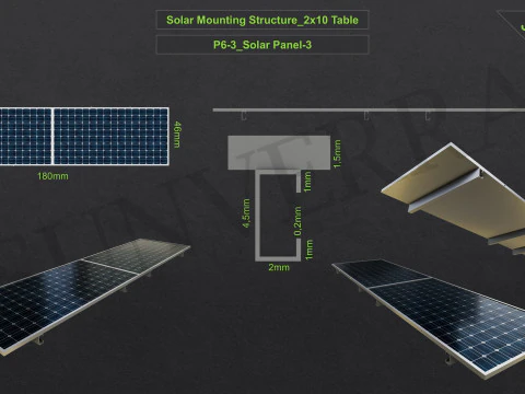 3D Printing-Solar Mounting Structure 2x10 Table 3D Print Model