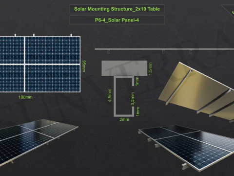 3D Printing-Solar Mounting Structure 2x10 Table 3D Print Model