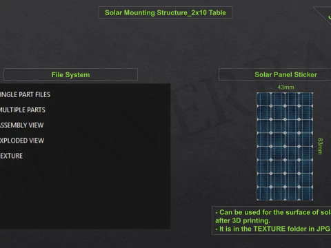 3D Printing-Solar Mounting Structure 2x10 Table 3D Print Model