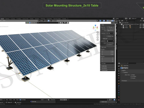 3D Printing-Solar Mounting Structure 2x10 Table 3D Print Model