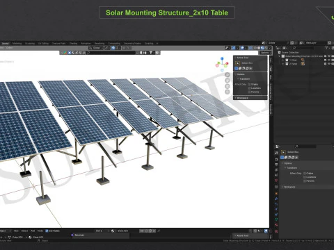 3D Printing-Solar Mounting Structure 2x10 Table 3D Print Model