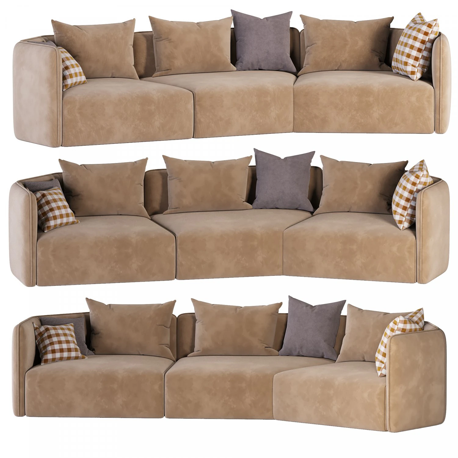 Sofa by Patricia Urquiola 3D Model .c4d .max .obj .3ds .fbx .stl .blend 