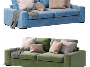 Chill fabric 4 seater sofa 3D Model