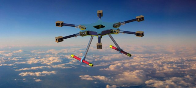 Hexacopter 3D Model .c4d .max .obj .3ds .fbx .stl .blend 