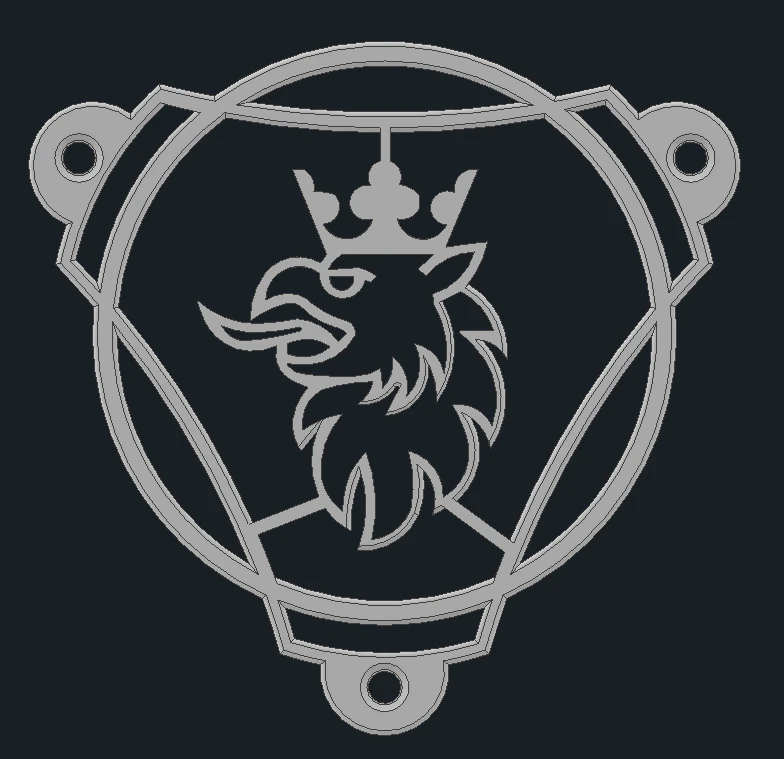 Scania logo 3D Print Model .c4d .max .obj .3ds .fbx .stl .blend 