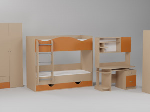 A set of furniture for a childrens room Model 3D