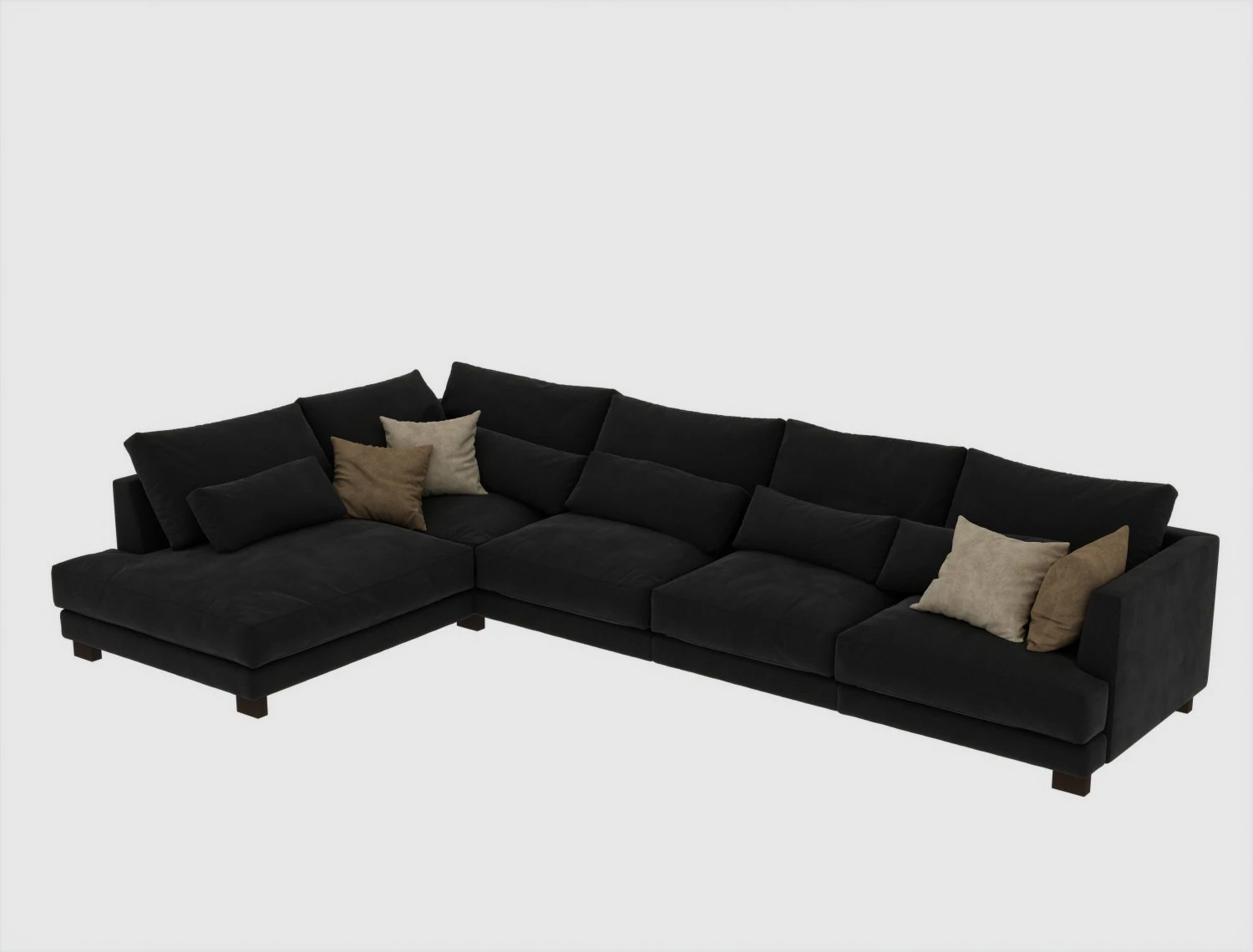 Brandon grey sofa 3D Model .c4d .max .obj .3ds .fbx .stl .blend 