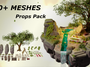 Stylized Props Pack - over 100 QUALITY MESHES 3Dモデル