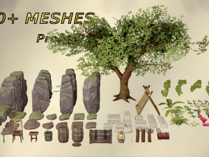 Stylized Props Pack - over 100 QUALITY MESHES Model 3D