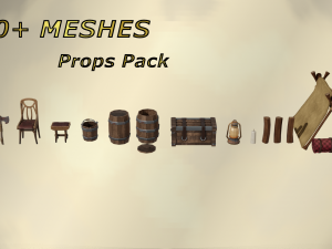 Stylized Props Pack - over 100 QUALITY MESHES Model 3D