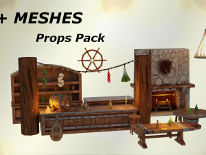 Stylized Tavern Pack - 30 QUALITY MESHES 3Dモデル