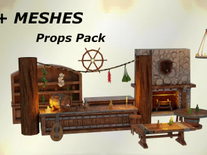 Pack Taverne Stylis&eacute;e - 30 MAILLES DE QUALIT&Eacute; Modèle 3D