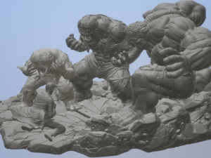 Marvel - Diorama - Hulks Transformation 3D Print Model