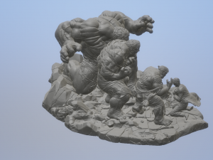 Marvel - Diorama - Hulks Transformation 3D Print Model