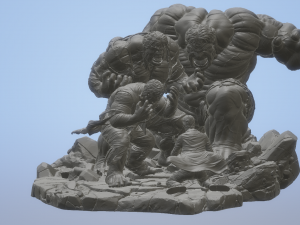 Marvel - Diorama - Hulks Transformation 3D Print Model