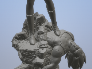 Anime - Dragon Ball Z - Diorama - Android 18 defeats Vegeta 3D Print Model
