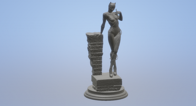 DC - Batman - Diorama - Catwoman 3D Принт Модель .c4d .max .obj .3ds .fbx .stl .blend 