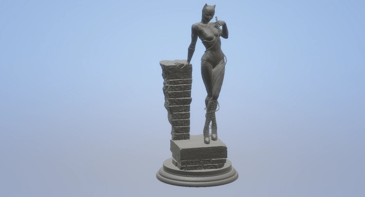 DC - Batman - Diorama - Catwoman 3D Print Model .c4d .max .obj .3ds .fbx .stl .blend 