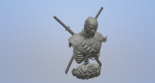 Marvel - DeadPool - Bust - Funny version of the Deadpool bust 3D Print Model .c4d .max .obj .3ds .fbx .stl .blend