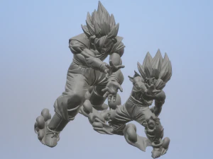 Anime - Dragon Ball Z - Goku ve Gohan Kamehameha 3D Model