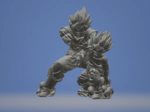 Anime - Dragon Ball Z - Goku and Gohan Kamehameha 3D Model
