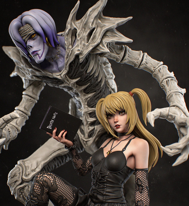Anime - Death Note - Diorama - Rem and Misa Misa 3D Baskı Modeli .c4d .max .obj .3ds .fbx .stl .blend 