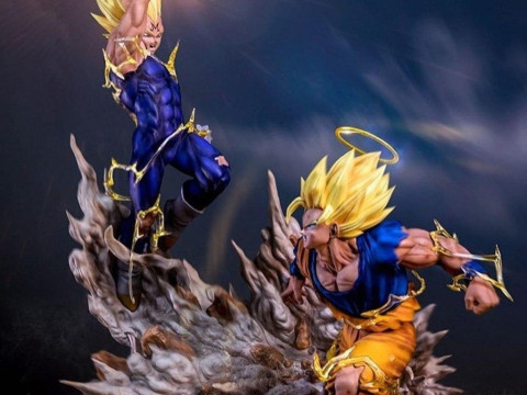 Anime - Dragon Ball Z - Majin Vegeta vs Goku 3D Print Model