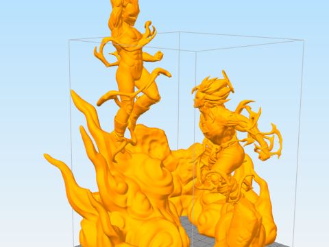 Anime - Dragon Ball Z - Majin Vegeta vs Goku 3D Print Model