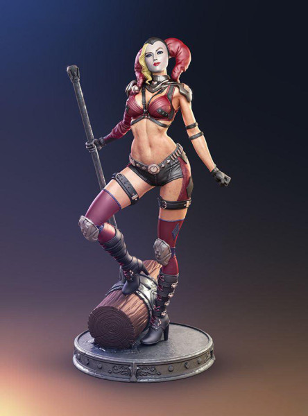 DC- Batman - Harley Quinn 3D Baskı Modeli .c4d .max .obj .3ds .fbx .stl .blend 