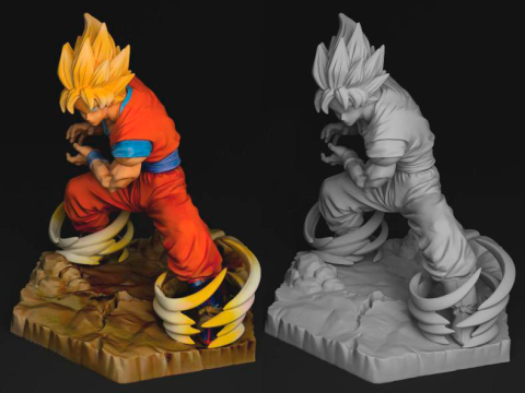 Trunks Goku Vegeta SS 3D Print Model