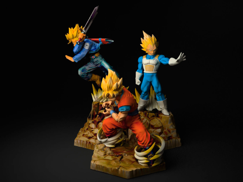 Trunks Goku Vegeta SS 3D Print Model